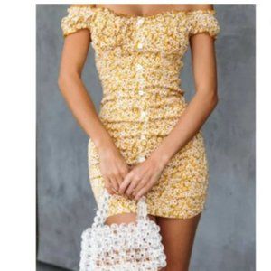 HELLO MOLLY Passiona Off Shoulder Floral Mini Dress